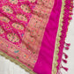 Rani Pink Khaddi Georgette Saree with Floral Weaving Mirror Work