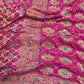 Rani Pink Khaddi Georgette Saree with Floral Weaving Mirror Work
