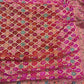 Rani Pink Khaddi Georgette Saree with Floral Weaving Mirror Work