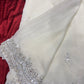 White Handwork Georgette Saree Premium Sequins & Cutdana Border