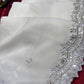 White Handwork Georgette Saree Premium Sequins & Cutdana Border