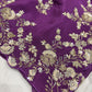 Purple Silk Handwork Saree Premium Floral Sequins Designer Saree