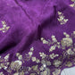 Purple Silk Handwork Saree Premium Floral Sequins Designer Saree