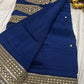 Silk Blue Sequins Work Designer Saree with Heavy Embroidered Border