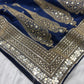 Silk Blue Sequins Work Designer Saree with Heavy Embroidered Border