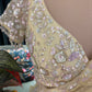 Pastel Lemon Embroidered Saree with Designer Blouse