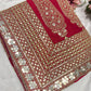 Silk Red Sequins Work Designer Saree with Heavy Embroidered Border