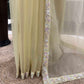 Pastel Lemon Embroidered Saree with Designer Blouse