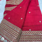 Silk Red Sequins Work Designer Saree with Heavy Embroidered Border