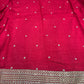 Silk Red Sequins Work Designer Saree with Heavy Embroidered Border