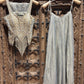 Silver Grey Gold Embroidered Designer Palazzo Set