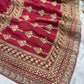 Silk Red Embroidered Designer Saree with Pearl & Sequin Border Work