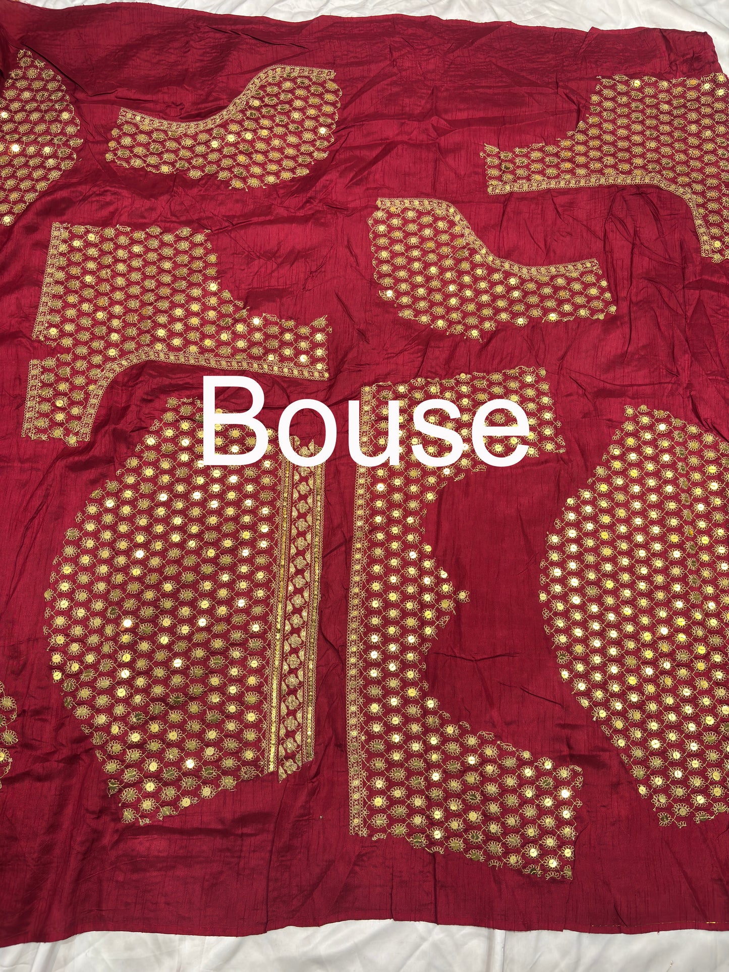 Silk Red Embroidered Designer Saree with Pearl & Sequin Border Work