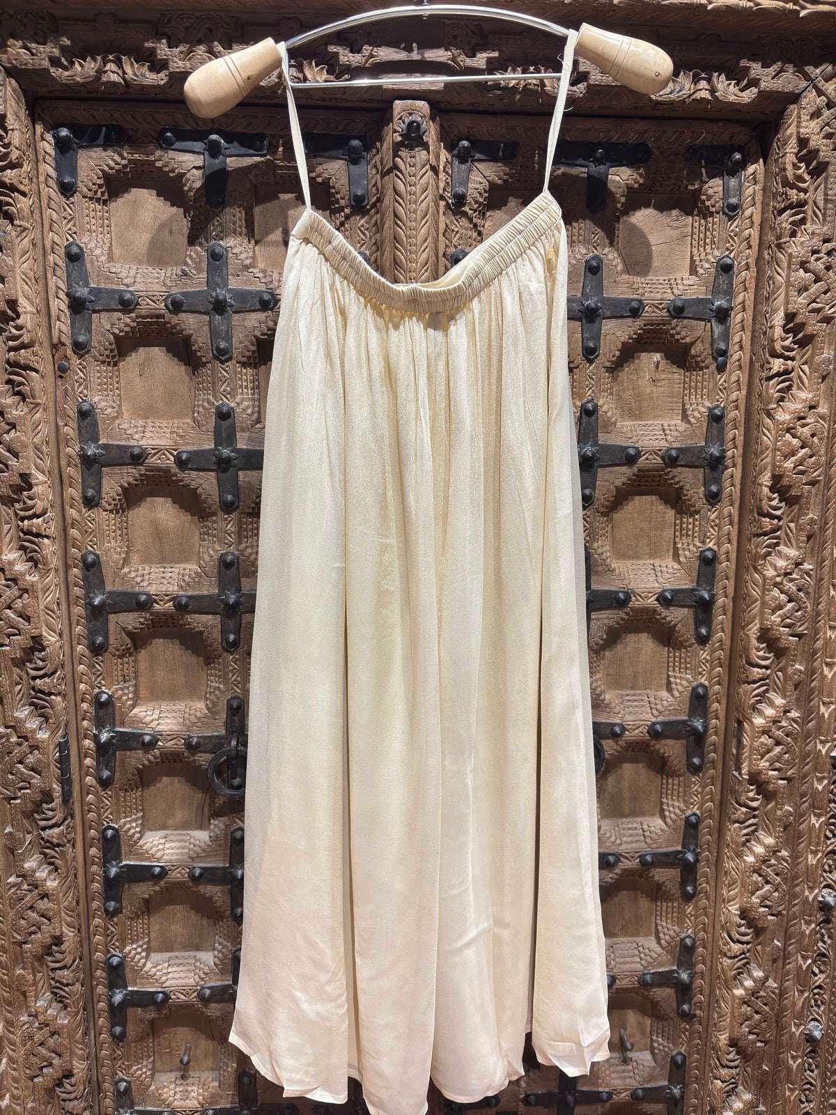 Ivory White Embroidered Cape Top & Palazzo Three-Piece Set