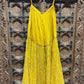Mustard Yellow Embroidered Kurti & Sharara Set for Women