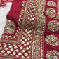 Silk Maroon Sequins Work Designer Saree with Heavy Embroidered Border