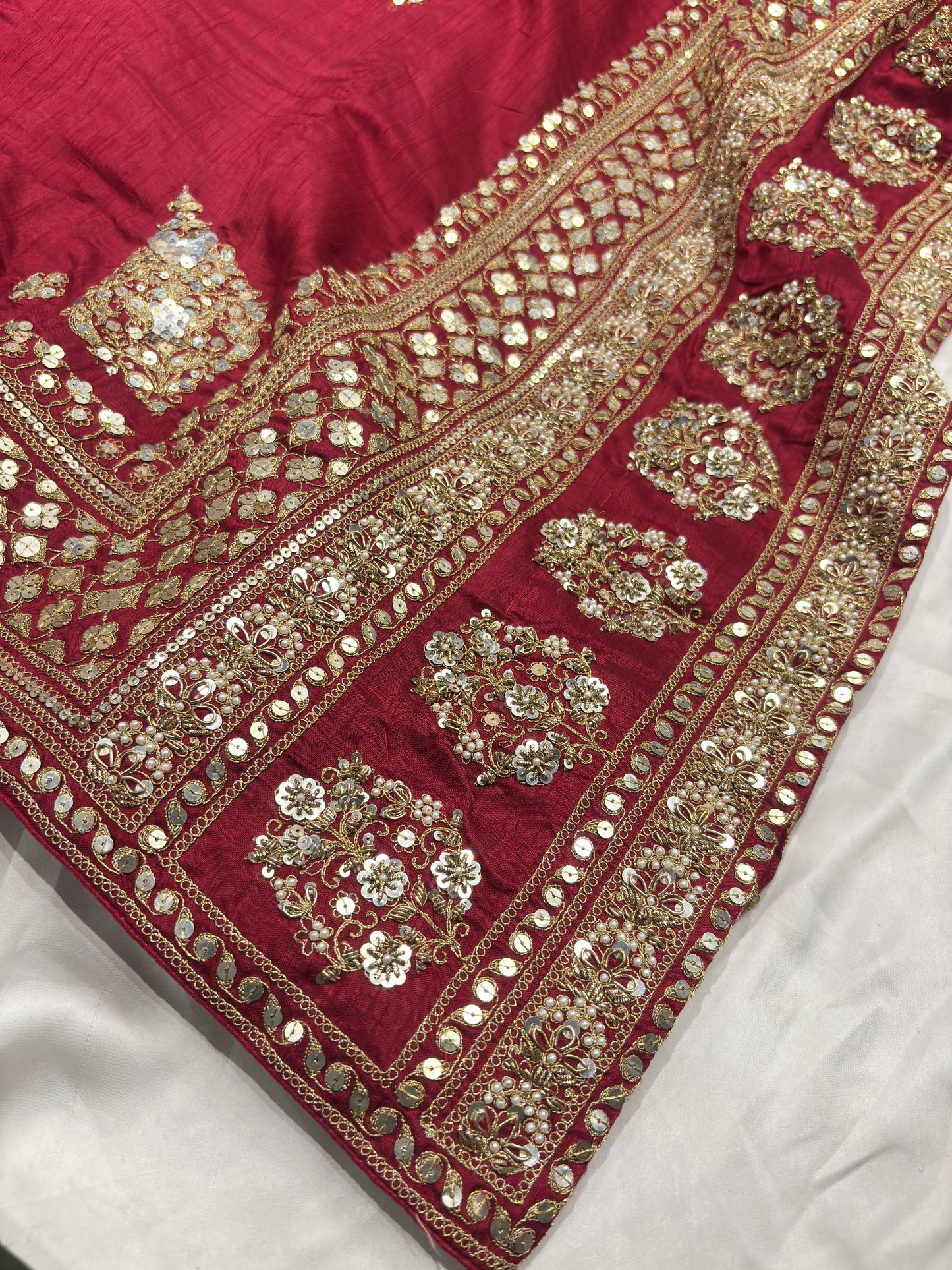 Silk Maroon Sequins Work Designer Saree with Heavy Embroidered Border
