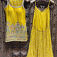 Mustard Yellow Embroidered Kurti & Sharara Set for Women
