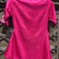 Rani Pink Embroidered Asymmetric Wrap Top & Flared Palazzo Set for Women