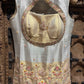 Ivory Silver & Gold Embroidered Cutout Kurti Palazzo Set for Women
