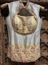 Ivory Silver & Gold Embroidered Cutout Kurti Palazzo Set for Women