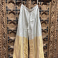 Ivory Silver & Gold Embroidered Cutout Kurti Palazzo Set for Women