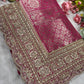Rani Pink Banarasi Sarees Golden zari Weaving With Handwork Border