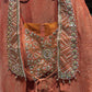 Coral Orange Embroidered Crop Top, Jacket & Flared Palazzo