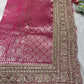 Rani Pink Banarasi Sarees Golden zari Weaving With Handwork Border