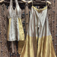 Silver & Gold Embroidered Halter Neck Top & Flared Palazzo Set for Women