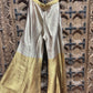 Silver & Gold Embroidered Halter Neck Top & Flared Palazzo Set for Women