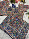 Navy Blue Multicolor Heavy Embroidered Designer Readymade Blouse