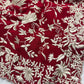 Luxury Red Saree with Kashmiri-Inspired White Thread Work
