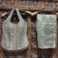Sage Green Embroidered Halter Neck Top with Shimmer Palazzo Set for Women