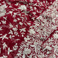 Luxury Red Saree with Kashmiri-Inspired White Thread Work