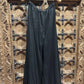 Floral Printed Draped Top with Silver Embroidered Blouse and Palazzo Set for Women