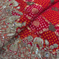 Bandhani Saree with Royal Peacock Weaving & Hand Embroidered