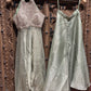 Halter Neck Layered Top with Shimmer Palazzo Set for Women