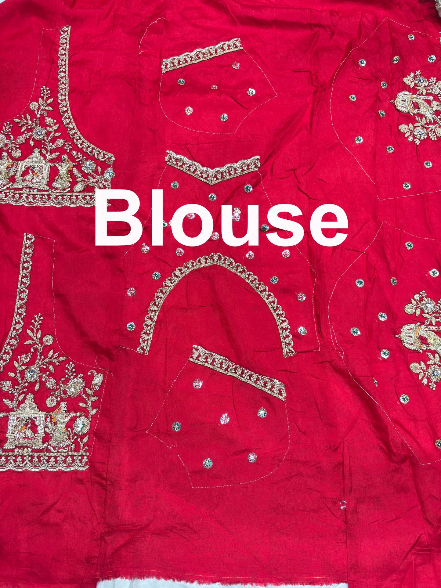 Bandhani Saree with Royal Peacock Weaving & Hand Embroidered