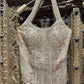 Blush Pink Floral Embroidered Sleeveless Top with Shimmer Palazzo Set for Women