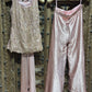 Blush Pink Floral Embroidered Sleeveless Top with Shimmer Palazzo Set for Women