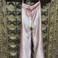 Blush Pink Floral Embroidered Sleeveless Top with Shimmer Palazzo Set for Women