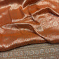 Luxury Orange Saree with Floral Weaving & Pearl Embroidered Border