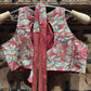 Rose Pink Floral Embroidered Crop Top with Shimmer Palazzo and Dupatta Set for Women