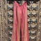 Rose Pink Floral Embroidered Crop Top with Shimmer Palazzo and Dupatta Set for Women
