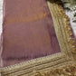 Mauve Tissue Saree with Heavy Zari Embroidered Border