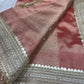 Saree with Handcrafted Elephant Motif Embroidery & Sequined Border