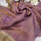 Mauve Tissue Saree with Heavy Zari Embroidered Border