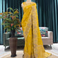 Mustard Yellow Embroidered Saree with Zari Border