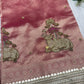 Handcrafted Nandi Motif Designer Saree with Zari Border & Sequin Work